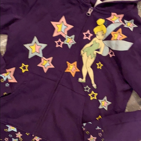 VINTAGE DISNEY TINKERBELL HOODIE Sweater PURPLE SZ M BEAUTIFUL DISNEYLAND - Picture 7 of 10